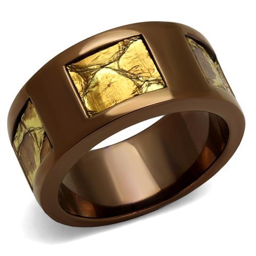 JCE2702 IP Coffee light Stainless Steel Ring with No Stone